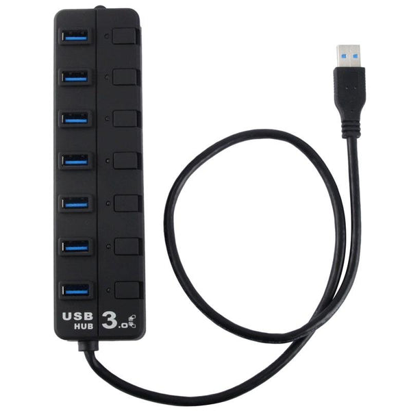 7 Port Usb 3.0 Hub With Individual Switches Black Usb Cables Hubs & Adapters