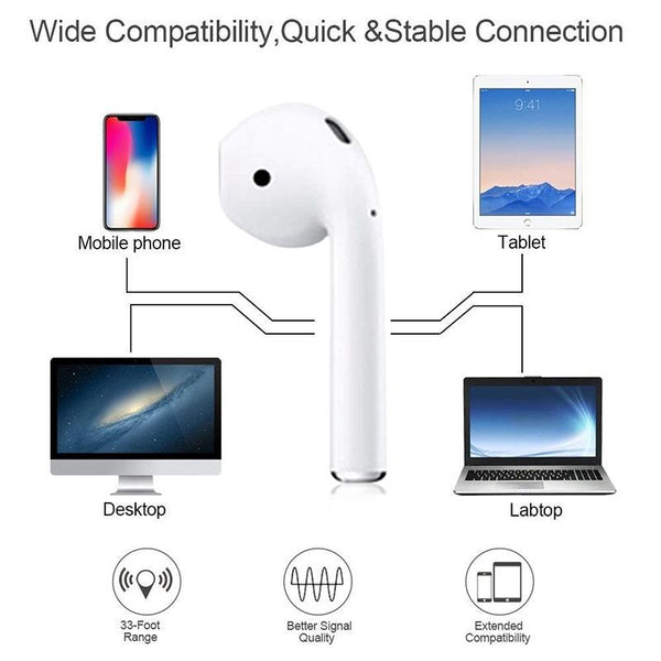 Wireless Charge Full Touch Tws Bluetooth Headset 5.0 No Code Earbuds