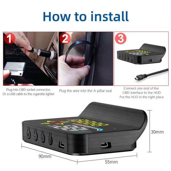 Car Hud Head Up Display Locator Technology Speed Meter Obd2 Diagnostic Tool Other Instruments & Gauges