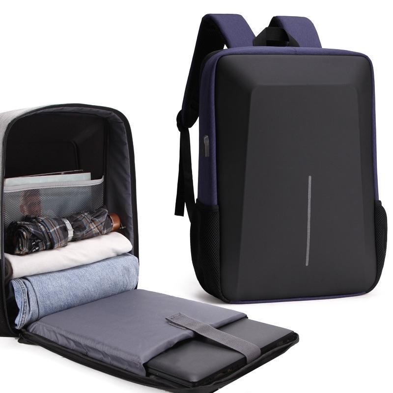 Anti Theft Hard Shell Backpack For Men With Alloy Frame Blue Backpacks