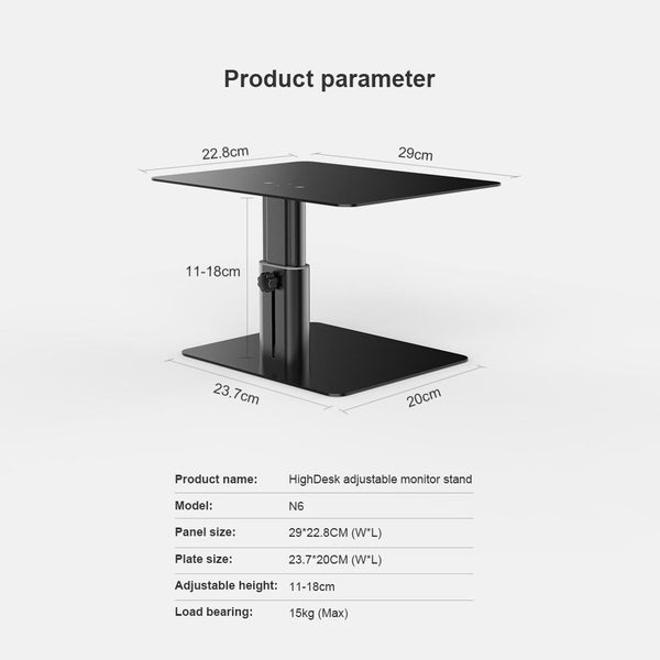 Black Desk Stand For Laptop And Monitor Eda0011511 Laptop Desks