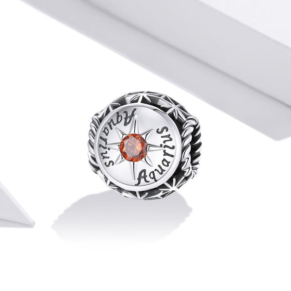 925 Sterling Silver Zodiac Zircon Bead Bracelet / Necklace Set Diy Aquarius Style Bracelets