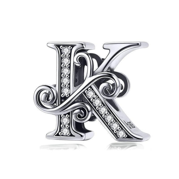 Diy Bracelet Beaded Accessories With Zircon Beads Letter K Style Charms & Pendants