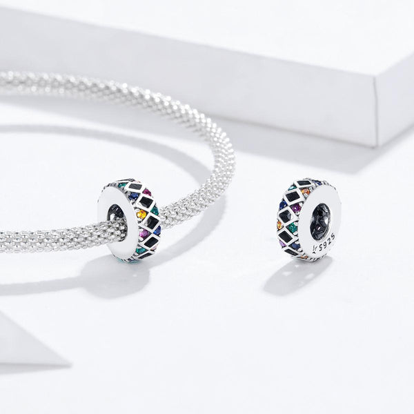 925 Sterling Silver Colorful Flag Beads For Diy Bracelets & Necklaces Charms & Pendants