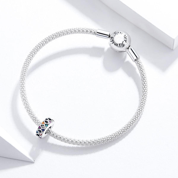 925 Sterling Silver Colorful Flag Beads For Diy Bracelets & Necklaces Charms & Pendants