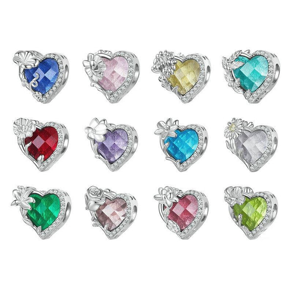 925 Sterling Silver November Birthstone Bracelet With Love Pearl Beads Style Charms & Pendants