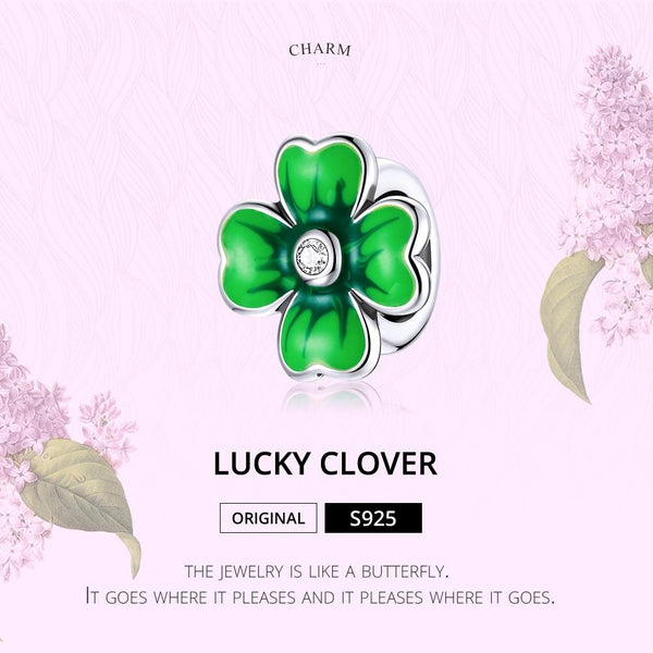 925 Sterling Silver Lucky Clover Beads For Diy Bracelets & Necklaces Charms & Pendants