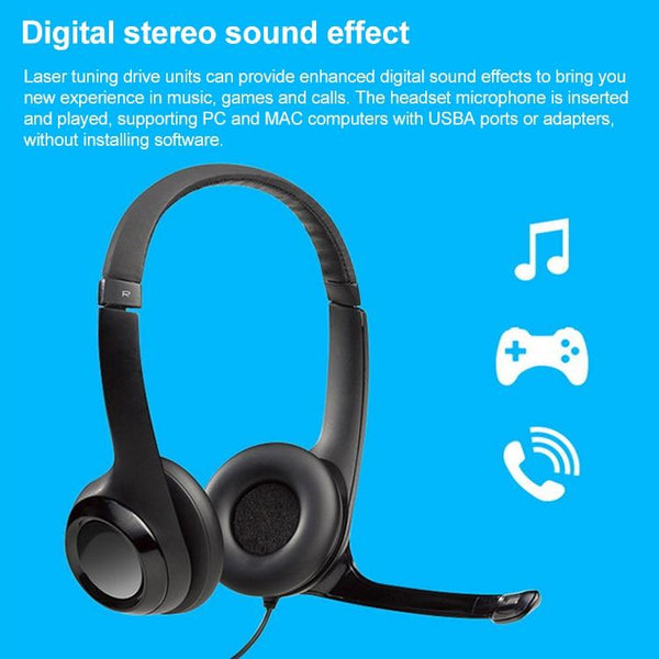 Usb Wired Headset With Noise Cancelling Mic Headsets