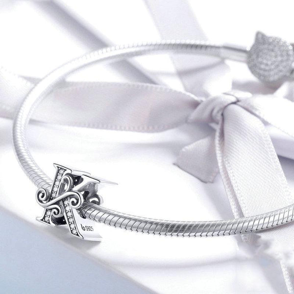 Diy Bracelet Beaded Accessories With Zircon Beads 26 Letters Style U Charms & Pendants