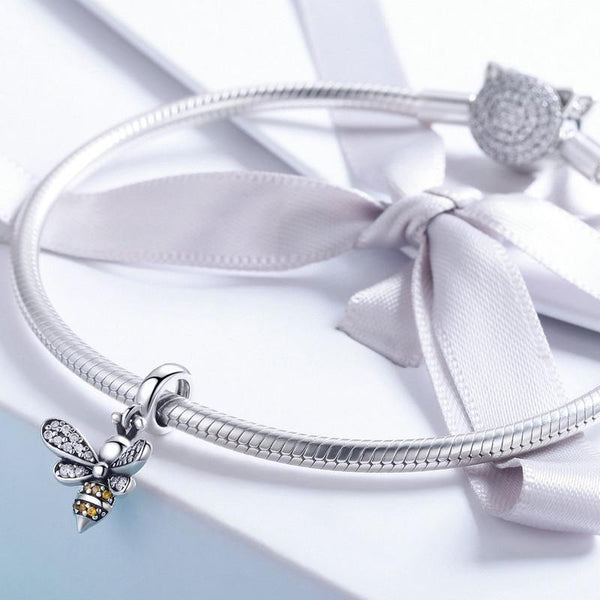 925 Sterling Silver Bee Charm For Diy Bracelets Charms & Pendants