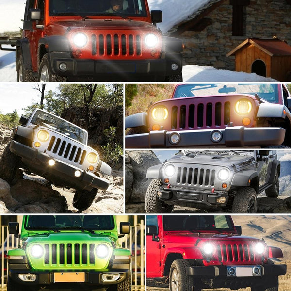 Car 7 Inch Dc9 30V Led Headlight Modification Accessories For Jeep Wrangler Led Car Lights