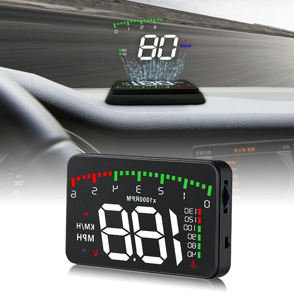 3.5 Inch Vehicle Head Up Display Car Speed Engine Revs Water Temp Voltage Mileage Other Instruments & Gauges