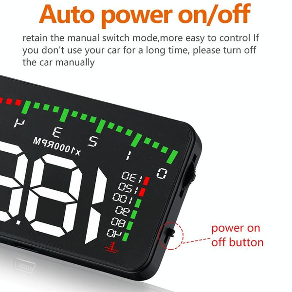 3.5 Inch Vehicle Head Up Display Car Speed Engine Revs Water Temp Voltage Mileage Other Instruments & Gauges