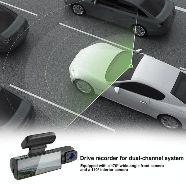 1080P Hd Dual Lens Night Vision Driving Recorder 3.16 Inch Video In Dash Units W/O Gps