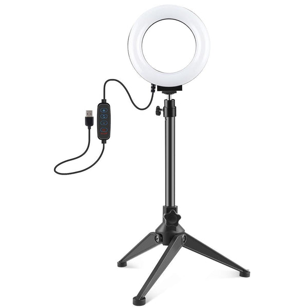 Usb Dimmable Led Ring Light With Tripod Holder And Cold Shoe Ball Head Other Lighting & Studio
