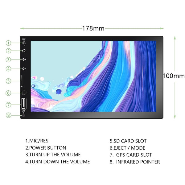 7 Inch Car Mp5 Player W / Fm Tf Bluetooth & Remote Fits Most Vehicles Other Car Audio