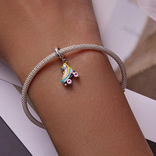 925 Sterling Silver Skate Diy Pendant Beads For Bracelet Charms & Pendants