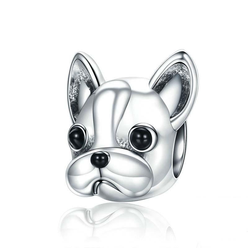 925 Sterling Silver Bulldog Bead Animal Series Charms & Pendants