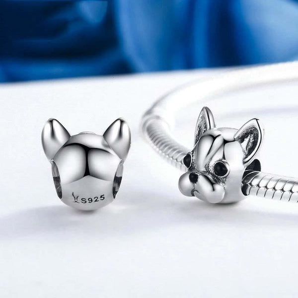 925 Sterling Silver Bulldog Bead Animal Series Charms & Pendants