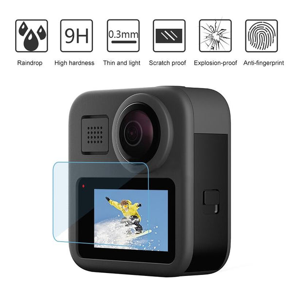 2 Pack Tempered Glass Screen Protectors For Gopro Max Lcd Display Camera Screen Protectors