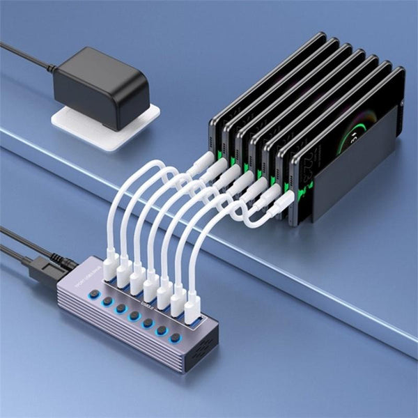7 Port Usb 3.0 Hub With Independent Switch Usb Cables Hubs & Adapters