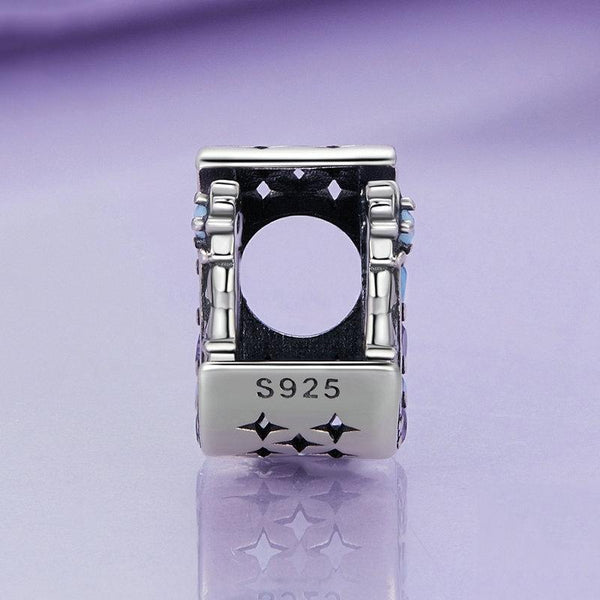 925 Sterling Silver Purple Moon Beaded Bracelet Accessory Charms & Pendants