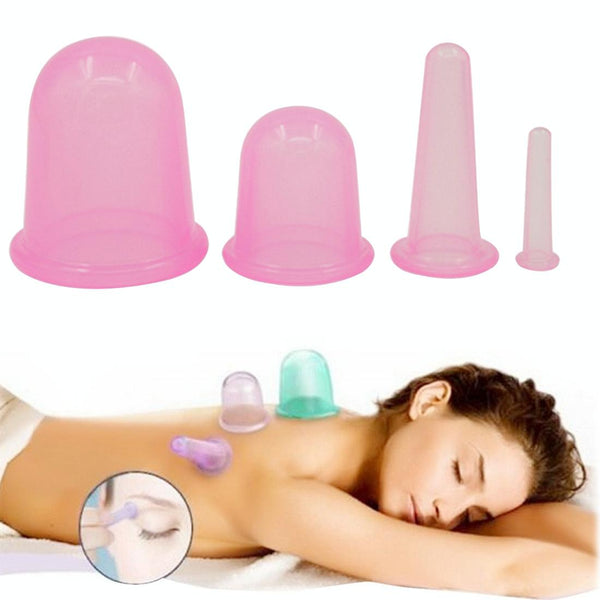 4 In 1 Silicone Cupping Cups For Health Care Random Colour Massagers