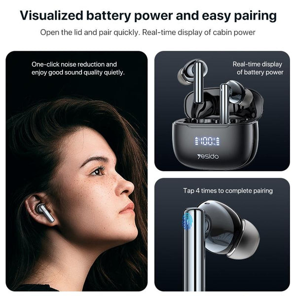 Wireless Bluetooth 5.0 Earphones With Anc And Led Display Earbuds