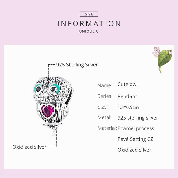 925 Sterling Silver Owl Beads For Diy Bracelets & Necklaces Charms & Pendants