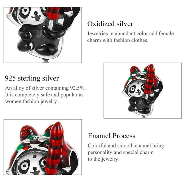 925 Sterling Silver Tiger & Panda Bead Bracelet / Necklace Add Ons Charms & Pendants