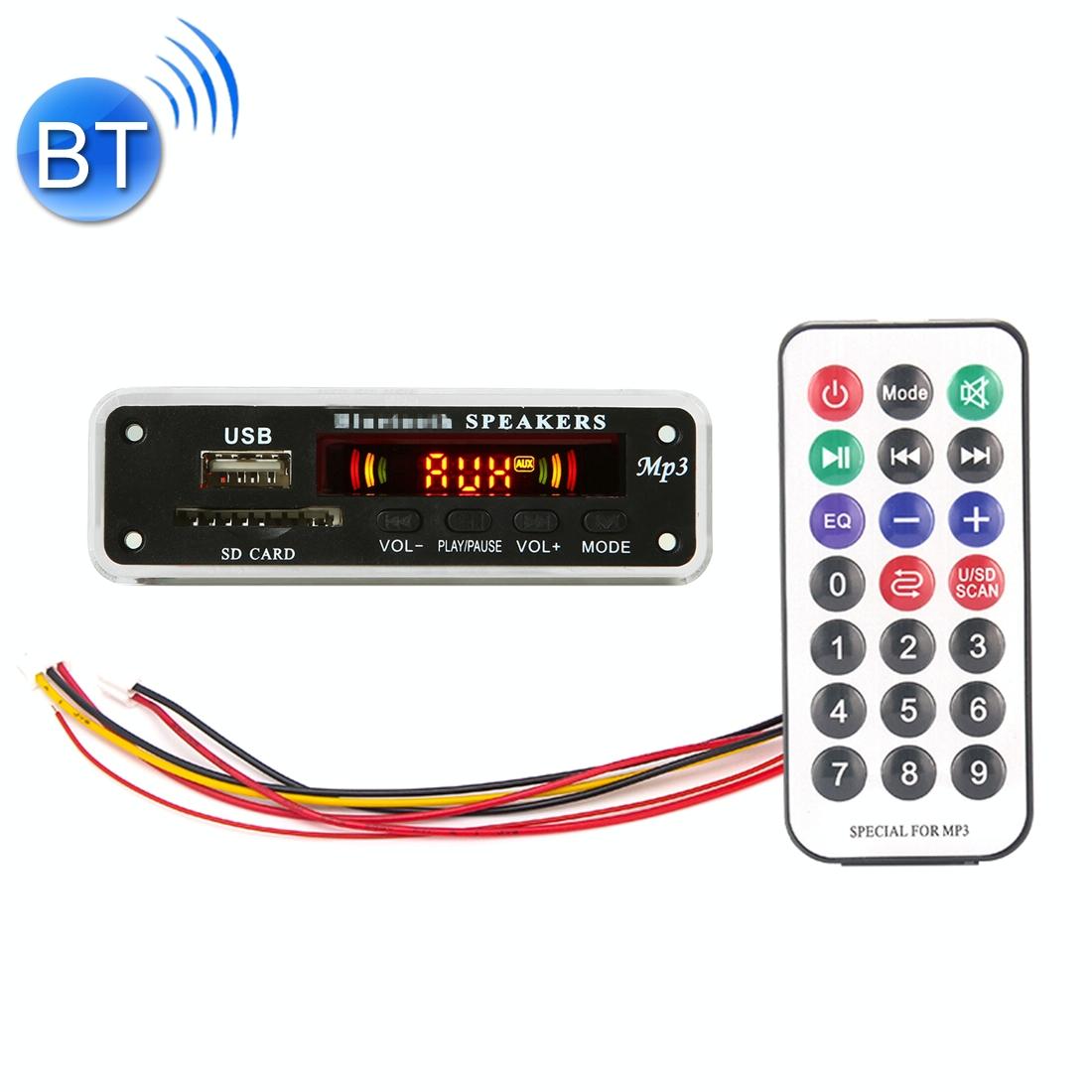 12V Car Audio Mp3 Player Board With Bluetooth & Remote Fm Radio Sd / Usb Ipods & Mp3 Players