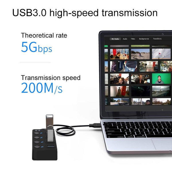 Usb 3.0 To 4 2.0 Splitter With Independent Switch Usb Cables Hubs & Adapters