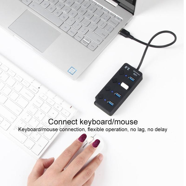 Usb 3.0 To 4 2.0 Splitter With Independent Switch Usb Cables Hubs & Adapters