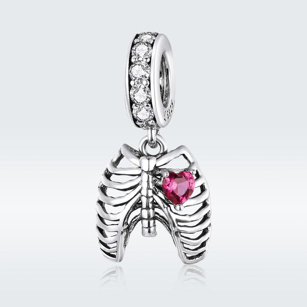 925 Sterling Silver Rib Pendant For Diy Bracelets Charms & Pendants