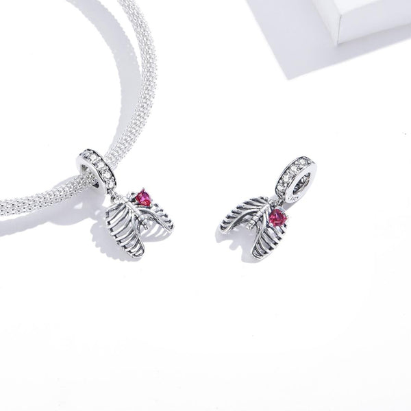 925 Sterling Silver Rib Pendant For Diy Bracelets Charms & Pendants