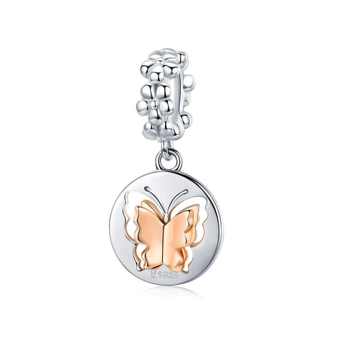 925 Sterling Silver Gold Butterfly Pendant For Diy Bracelets & Necklaces Charms & Pendants