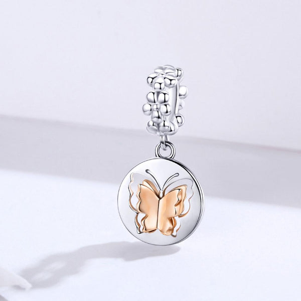 925 Sterling Silver Gold Butterfly Pendant For Diy Bracelets & Necklaces Charms & Pendants