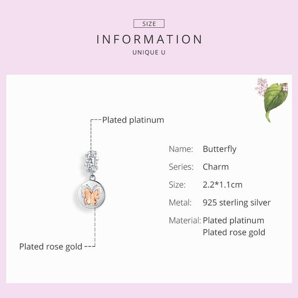 925 Sterling Silver Gold Butterfly Pendant For Diy Bracelets & Necklaces Charms & Pendants