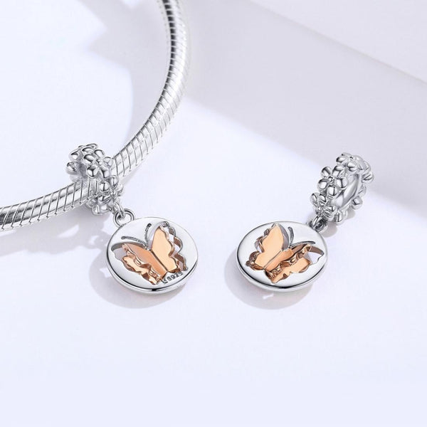 925 Sterling Silver Gold Butterfly Pendant For Diy Bracelets & Necklaces Charms & Pendants