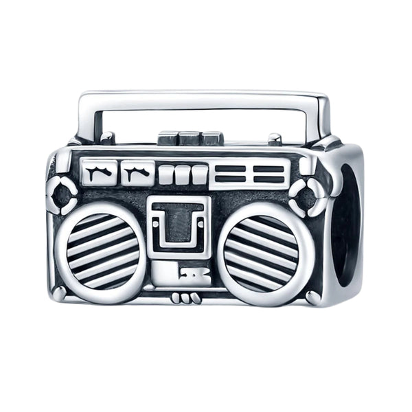 Veile Studios 925 Sterling Silver Vintage Radio Bead Bracelet / Necklace Accessory Charms & Pendants