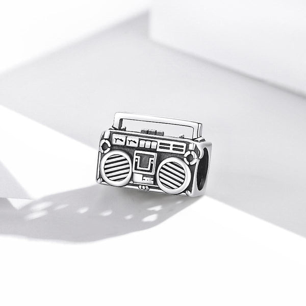Veile Studios 925 Sterling Silver Vintage Radio Bead Bracelet / Necklace Accessory Charms & Pendants