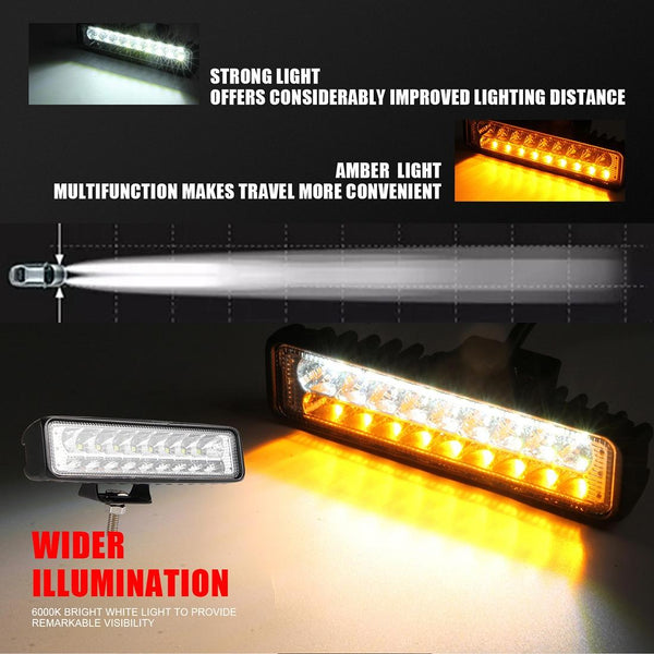 6 Inch Dc10 30V 10W Double Colour 2 Row Led Working Lamp Vehicle Spotlight Led Car Lights
