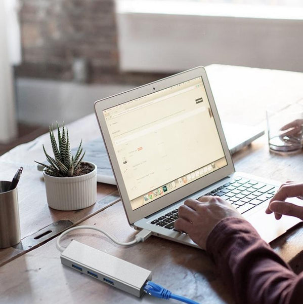 3 Port Usb 3.0 + Rj45 External Hub For Laptops Usb Cables Hubs & Adapters