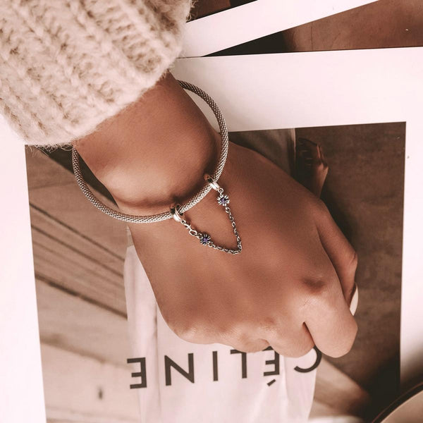 925 Sterling Silver Flower Safety Chain For Diy Bracelets & Necklaces Charms & Pendants