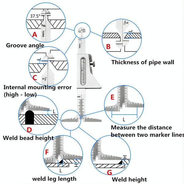 Weld Seam Welding Gauge Wrong Side Ruler Other Welding Equipment