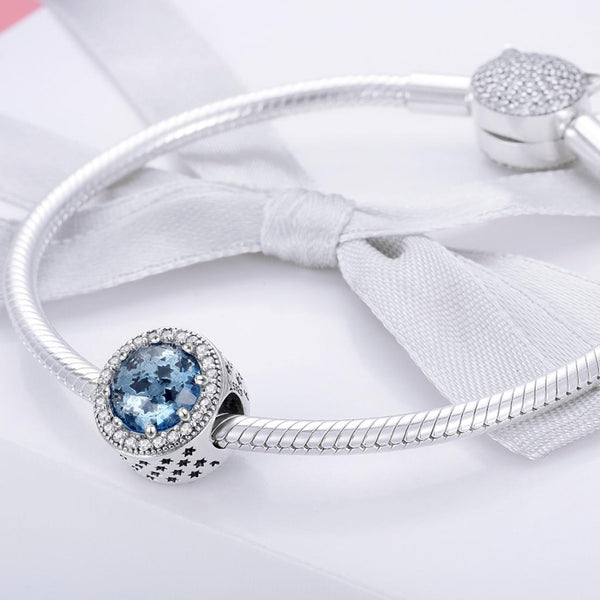 925 Sterling Silver Starry Sky Drop Oil Beads Charms & Pendants