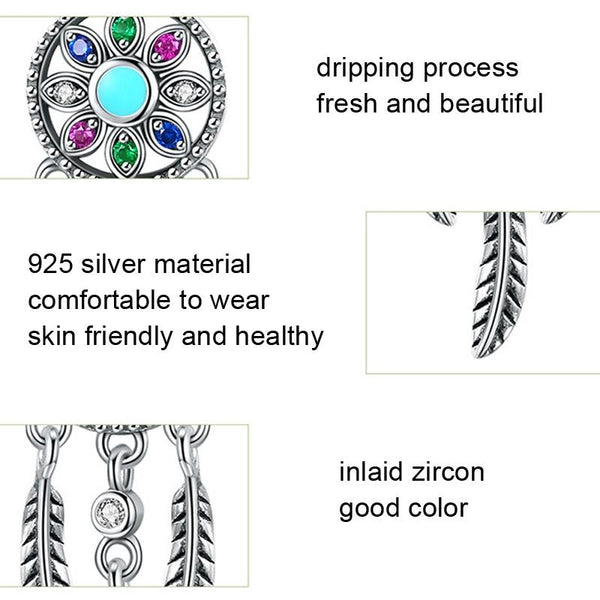 925 Sterling Silver Pearl Dream Catcher Bracelet Diy Accessory Charms & Pendants