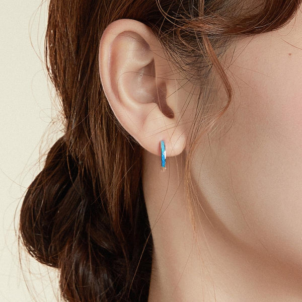 925 Sterling Silver Simple Opal For Women Earrings