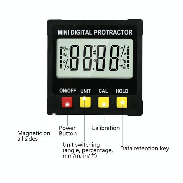 Digital Inclinometer Protractor With Mag Netic Angle Ruler Protractors