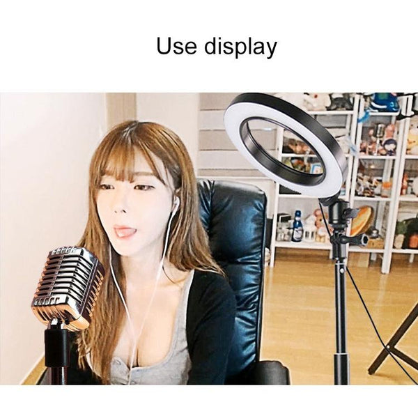 16Cm Dimmable Led Selfie Ring Light With Tripod Selfie Lights